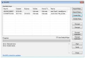 WinGPG - manual
