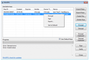 WinGPG - manual