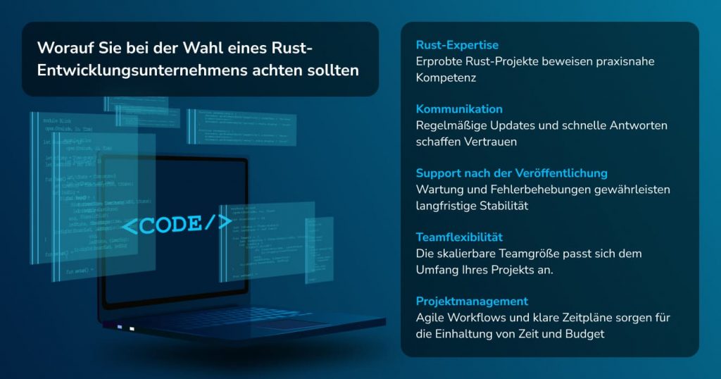 Rust-Entwicklungsunternehmen